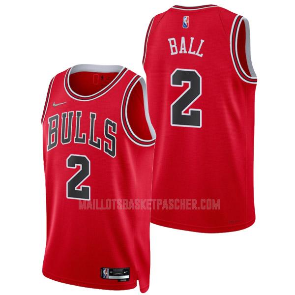 maillot basket homme de chicago bulls lonzo ball 2 rouge 75th anniversary icon edition 2021-22