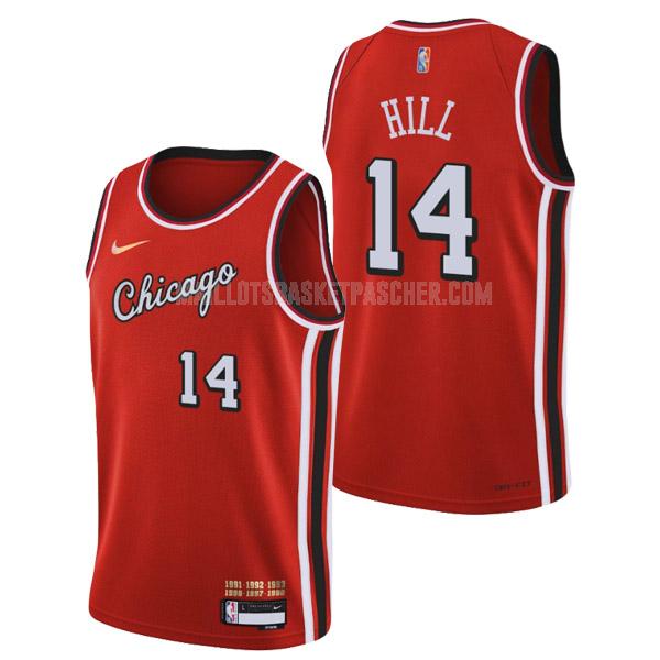 maillot basket homme de chicago bulls malcolm hill 14 rouge 75th anniversary city edition 2022