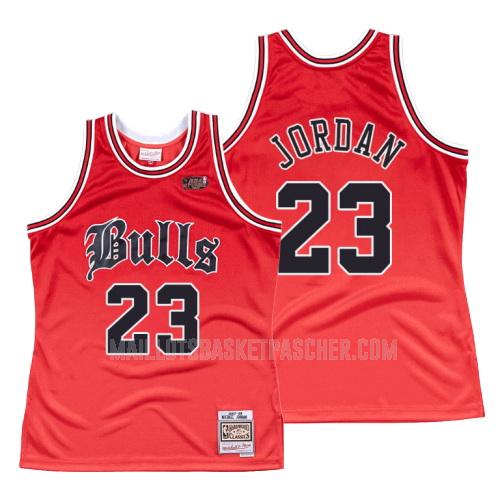 maillot basket homme de chicago bulls michael jordan 23 rouge old english 1997-98