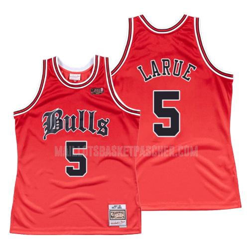 maillot basket homme de chicago bulls rusty larue 5 rouge old english 1997-98