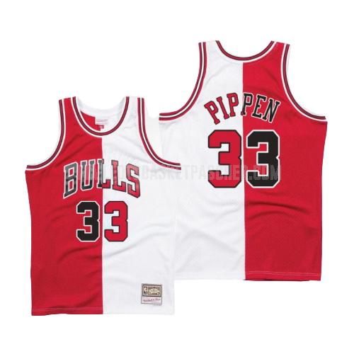 maillot basket homme de chicago bulls scottie pippen 33 rouge blanc version divisé hardwood classics