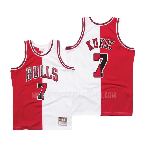maillot basket homme de chicago bulls toni kukoc 7 rouge blanc version divisé hardwood classics