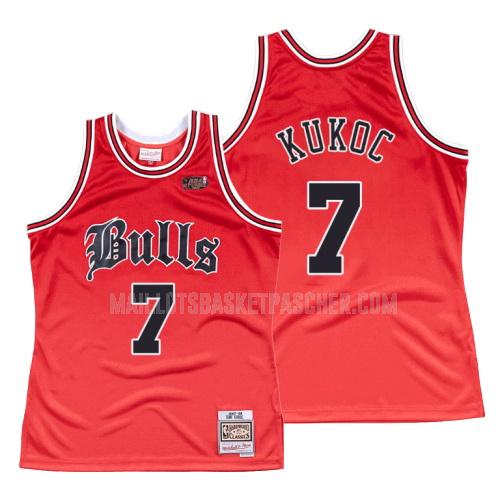 maillot basket homme de chicago bulls toni kukoc 7 rouge old english 1997-98