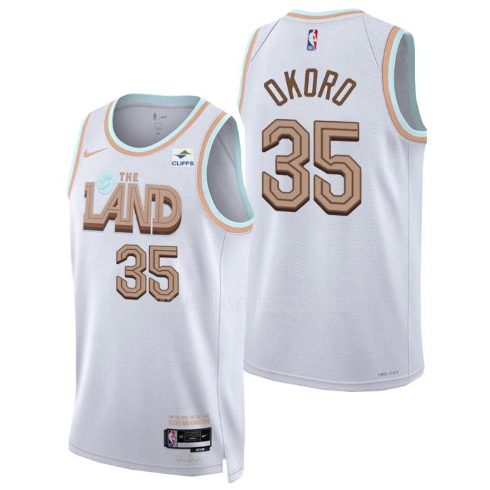 maillot basket homme de cleveland cavaliers isaac okoro 35 blanc city edition 2022-23