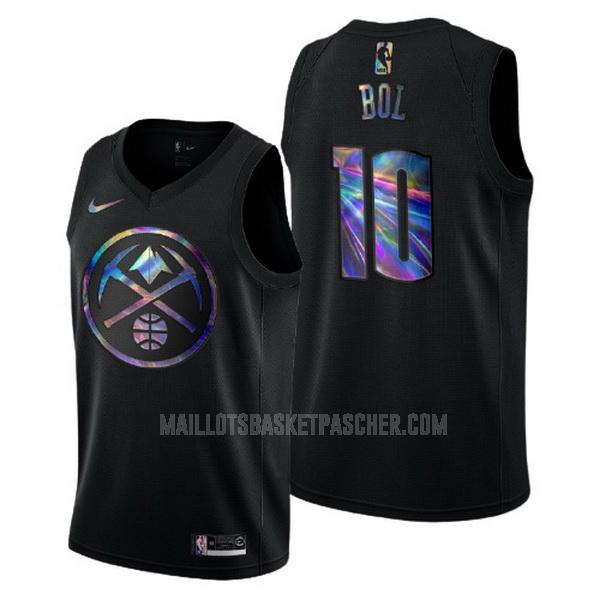 maillot basket homme de denver nuggets bol bol 10 noir logo holographic