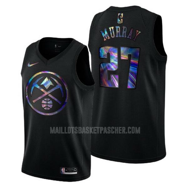 maillot basket homme de denver nuggets jamal murray 27 noir logo holographic