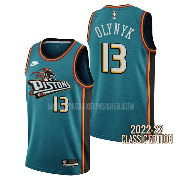 maillot basket homme de detroit pistons kelly olynyk 13 sarcelle classic edition 2022-23
