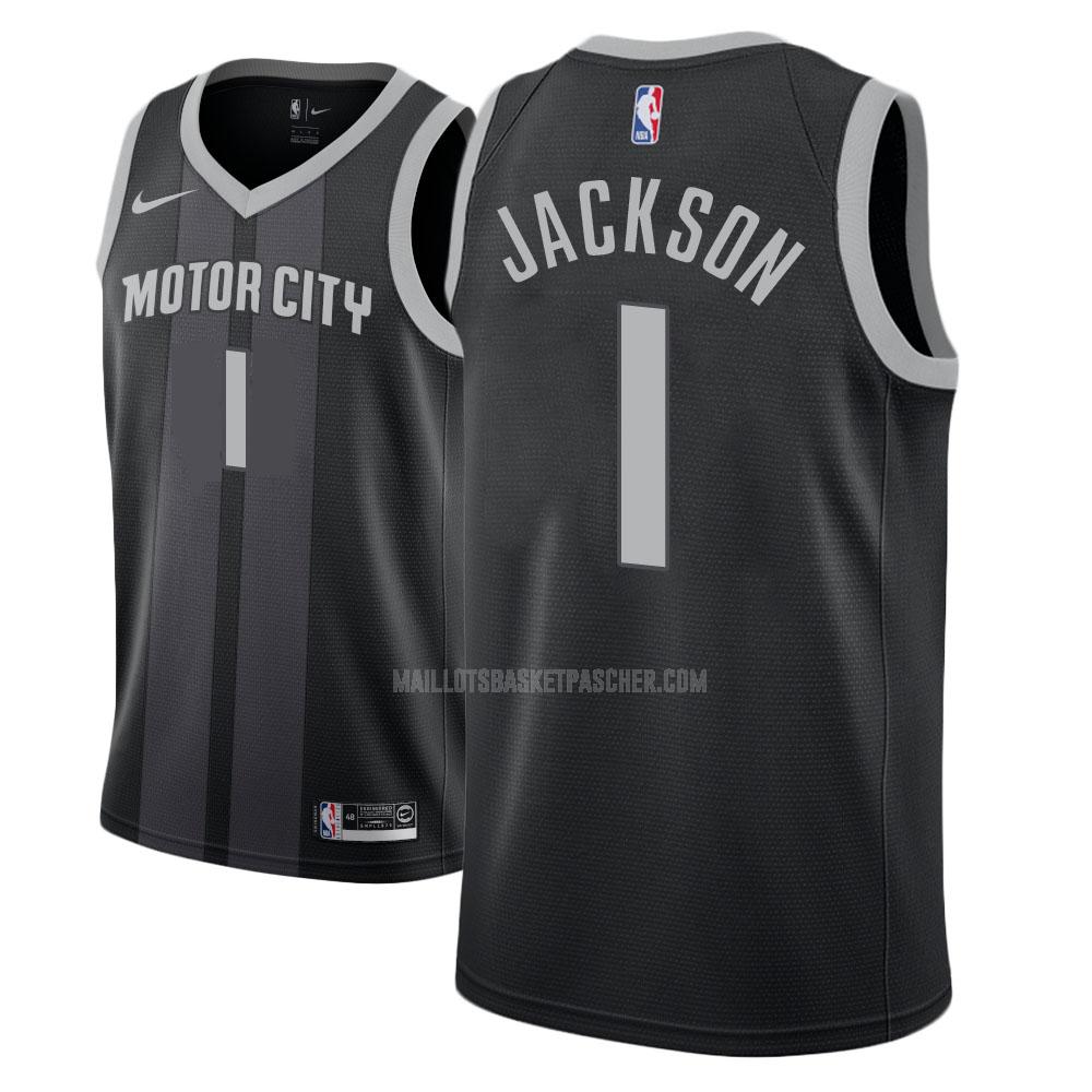 maillot basket homme de detroit pistons reggie jackson 1 noir city edition