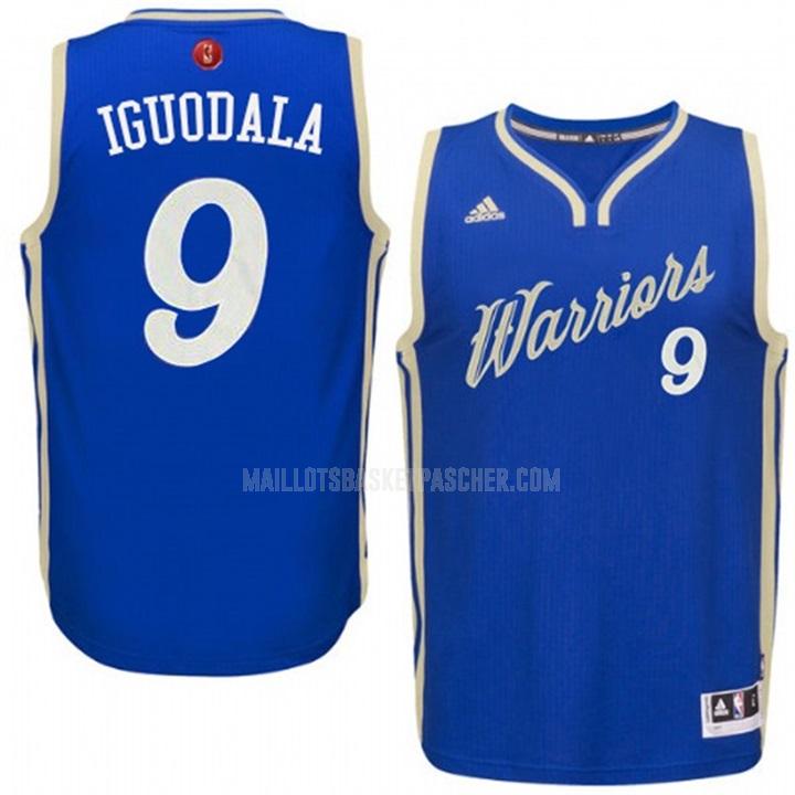 maillot basket homme de golden state warriors andre iguodala 9 bleu noël 2015