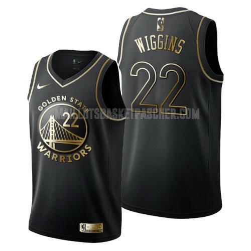 maillot basket homme de golden state warriors andrew wiggins 22 noir or version