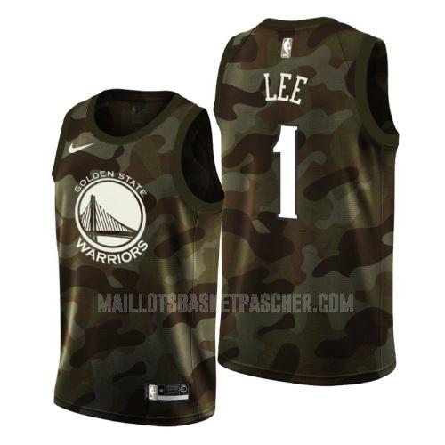 maillot basket homme de golden state warriors damion lee 1 camouflage memorial day 2019