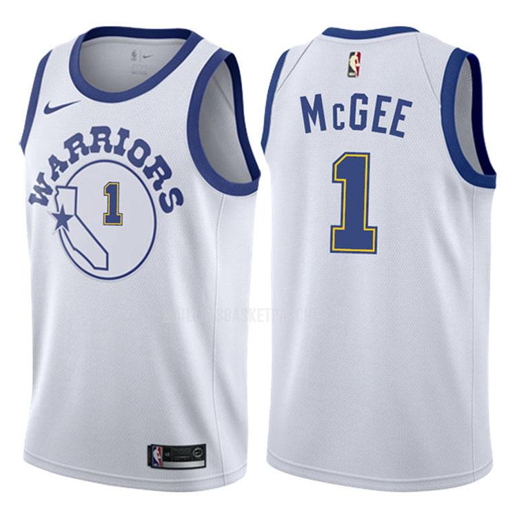 maillot basket homme de golden state warriors javale mcgee 1 blanc hardwood classic 2017-18