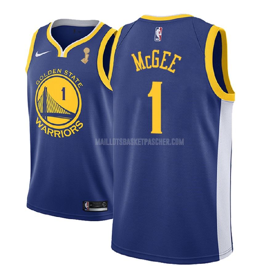 maillot basket homme de golden state warriors javale mcgee 1 bleu champions icon 2018