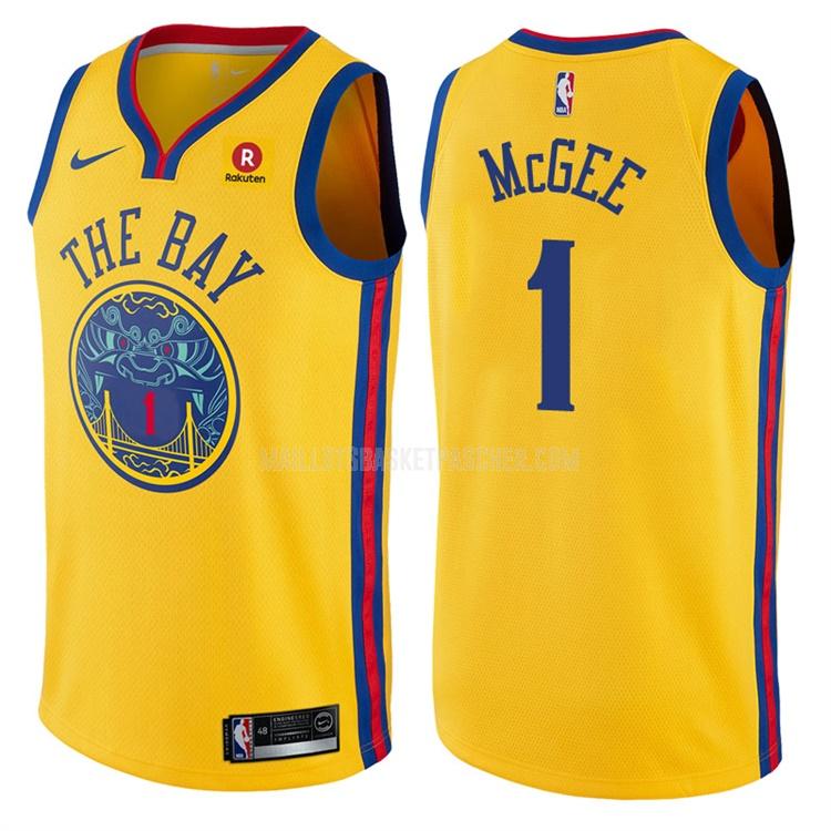 maillot basket homme de golden state warriors javale mcgee 1 jaune city edition