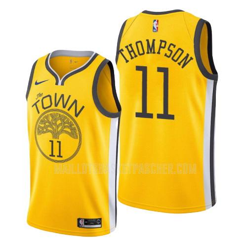 maillot basket homme de golden state warriors klay thompson 11 jaune earned version