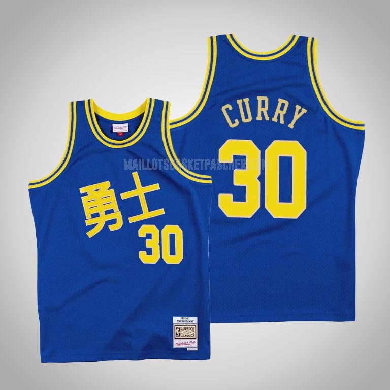 maillot basket homme de golden state warriors stephen curry 30 bleu capodanno cinese