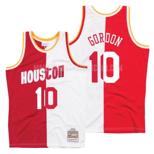 maillot basket homme de houston rockets eric gordon 10 rouge blanc version divisé hardwood classics