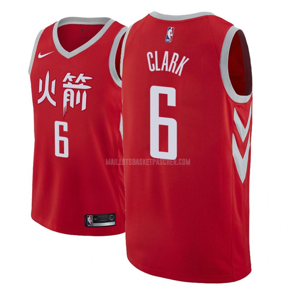 maillot basket homme de houston rockets gary clark 6 rouge city edition