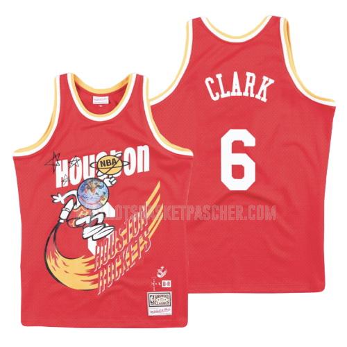 maillot basket homme de houston rockets gary clark 6 rouge hardwood classics