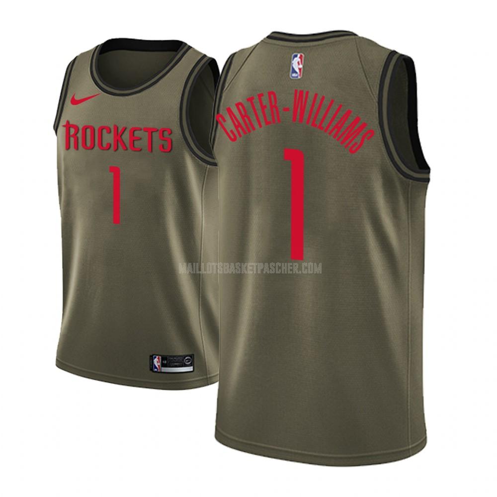 maillot basket homme de houston rockets michael carter 1 vert militaire mode version