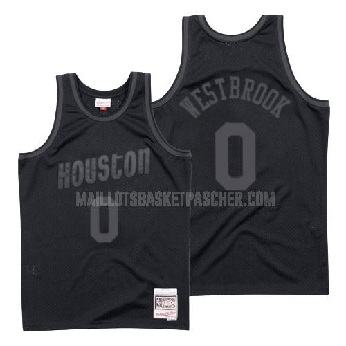 maillot basket homme de houston rockets russell westbrook 0 noir hardwood classics
