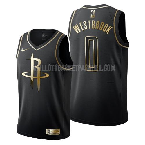 maillot basket homme de houston rockets russell westbrook 0 noir or version