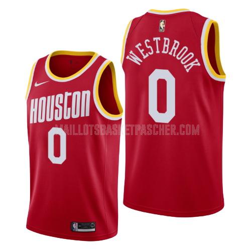 maillot basket homme de houston rockets russell westbrook 0 rouge hardwood classics
