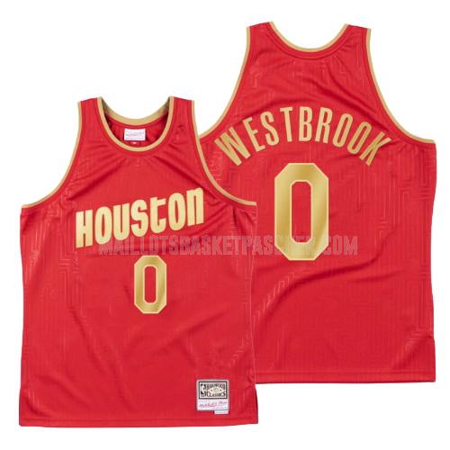 maillot basket homme de houston rockets russell westbrook 0 rouge throwback 2020
