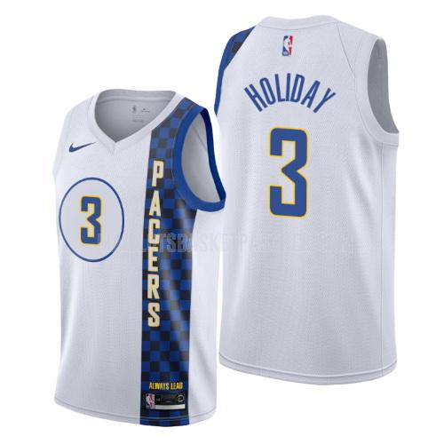 maillot basket homme de indiana pacers aaron holiday 3 blanc city edition 2019-20