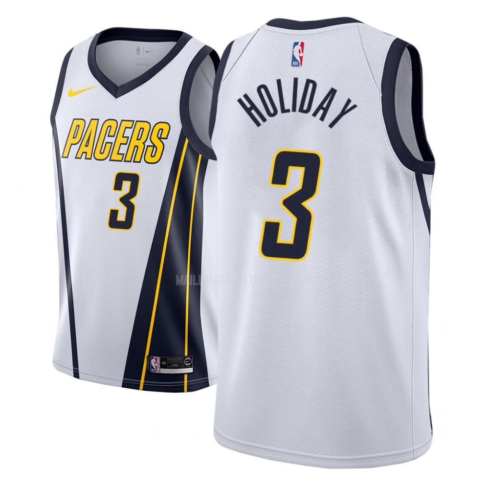 maillot basket homme de indiana pacers aaron holiday 3 blanc earned version