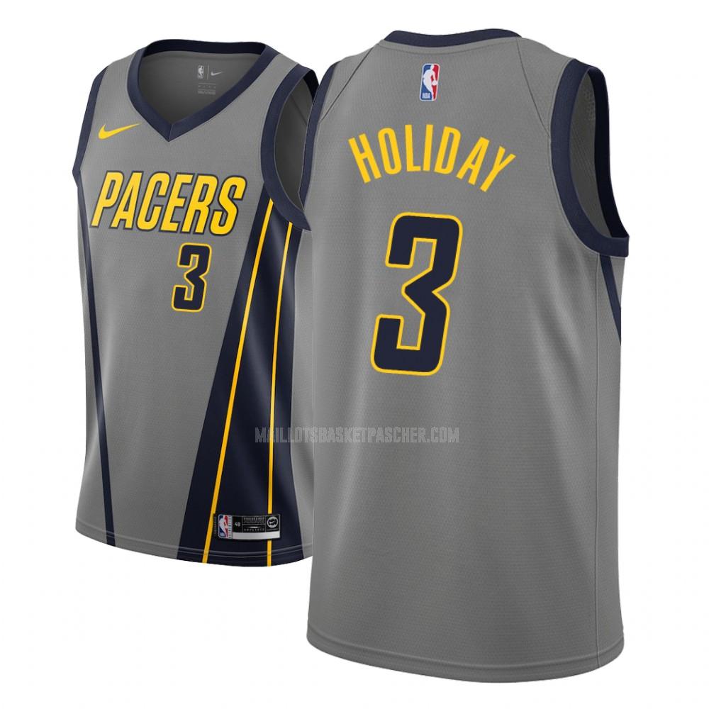maillot basket homme de indiana pacers aaron holiday 3 gris city edition