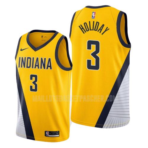 maillot basket homme de indiana pacers aaron holiday 3 jaune statement 2019-20