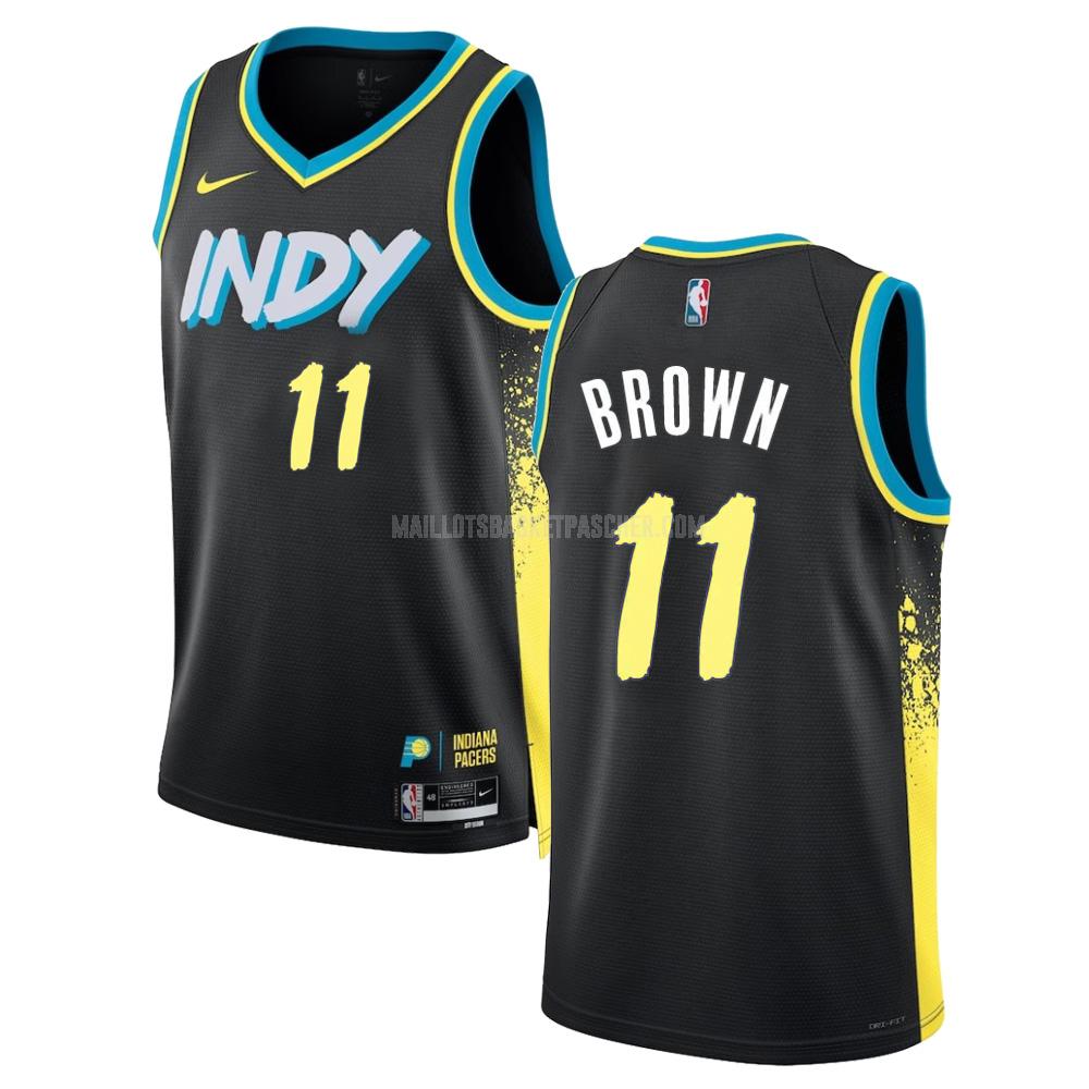 maillot basket homme de indiana pacers bruce brown 11 noir city edition 2023-24