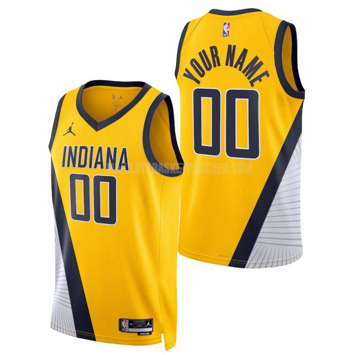 maillot basket homme de indiana pacers custom jaune statement edition 2023