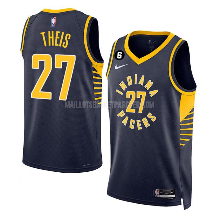 maillot basket homme de indiana pacers daniel theis 27 bleu marine icon edition 2022-23