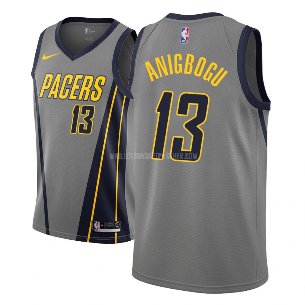 maillot basket homme de indiana pacers ike anigbogu 13 gris city edition