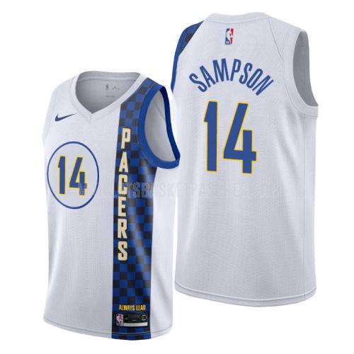 maillot basket homme de indiana pacers jakarr sampson 14 blanc city edition 2019-20