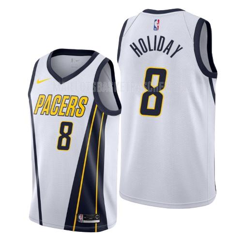 maillot basket homme de indiana pacers justin holiday 8 blanc earned version