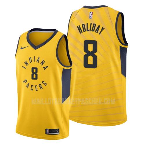 maillot basket homme de indiana pacers justin holiday 8 jaune statement