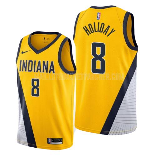 maillot basket homme de indiana pacers justin holiday 8 jaune statement 2019-20