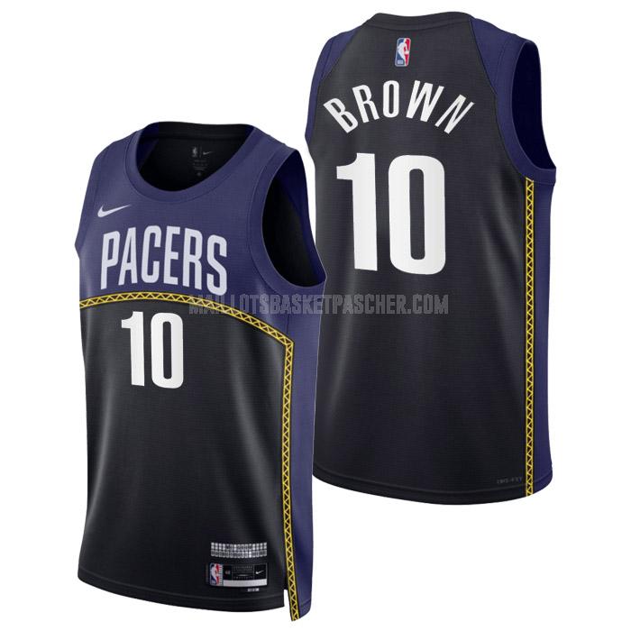 maillot basket homme de indiana pacers kendall brown 10 noir city edition 2022-23