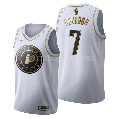 maillot basket homme de indiana pacers malcolm brogdon 7 blanc or version