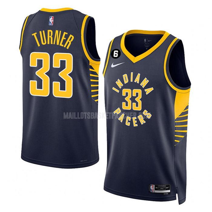 maillot basket homme de indiana pacers myles turner 33 bleu marine icon edition 2022-23