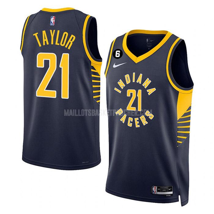 maillot basket homme de indiana pacers terry taylor 21 bleu marine icon edition 2022-23