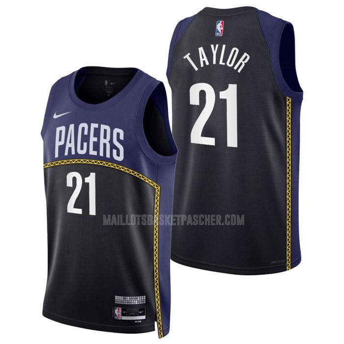 maillot basket homme de indiana pacers terry taylor 21 noir city edition 2022-23