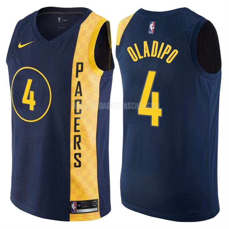 maillot basket homme de indiana pacers victor oladipo 4 bleu marin city edition