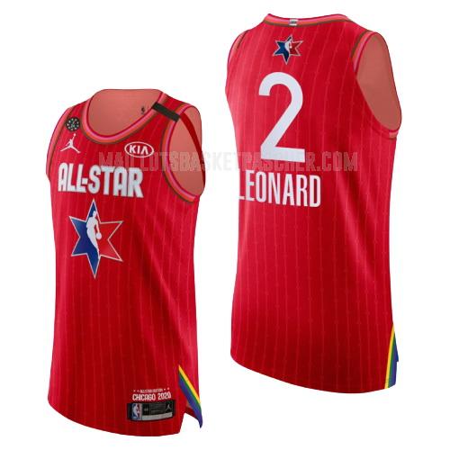 maillot basket homme de los angeles clippers kawhi leonard 2 rouge nba all-star 2020