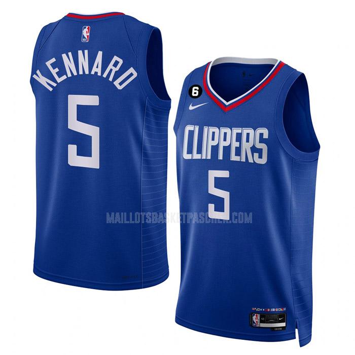 maillot basket homme de los angeles clippers luke kennard 5 bleu icon edition 2022-23