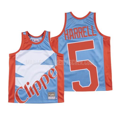maillot basket homme de los angeles clippers montrezl harrell 5 bleu hardwood classics big face
