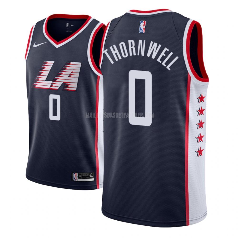 maillot basket homme de los angeles clippers sindarius thornwell 0 bleu marin city edition